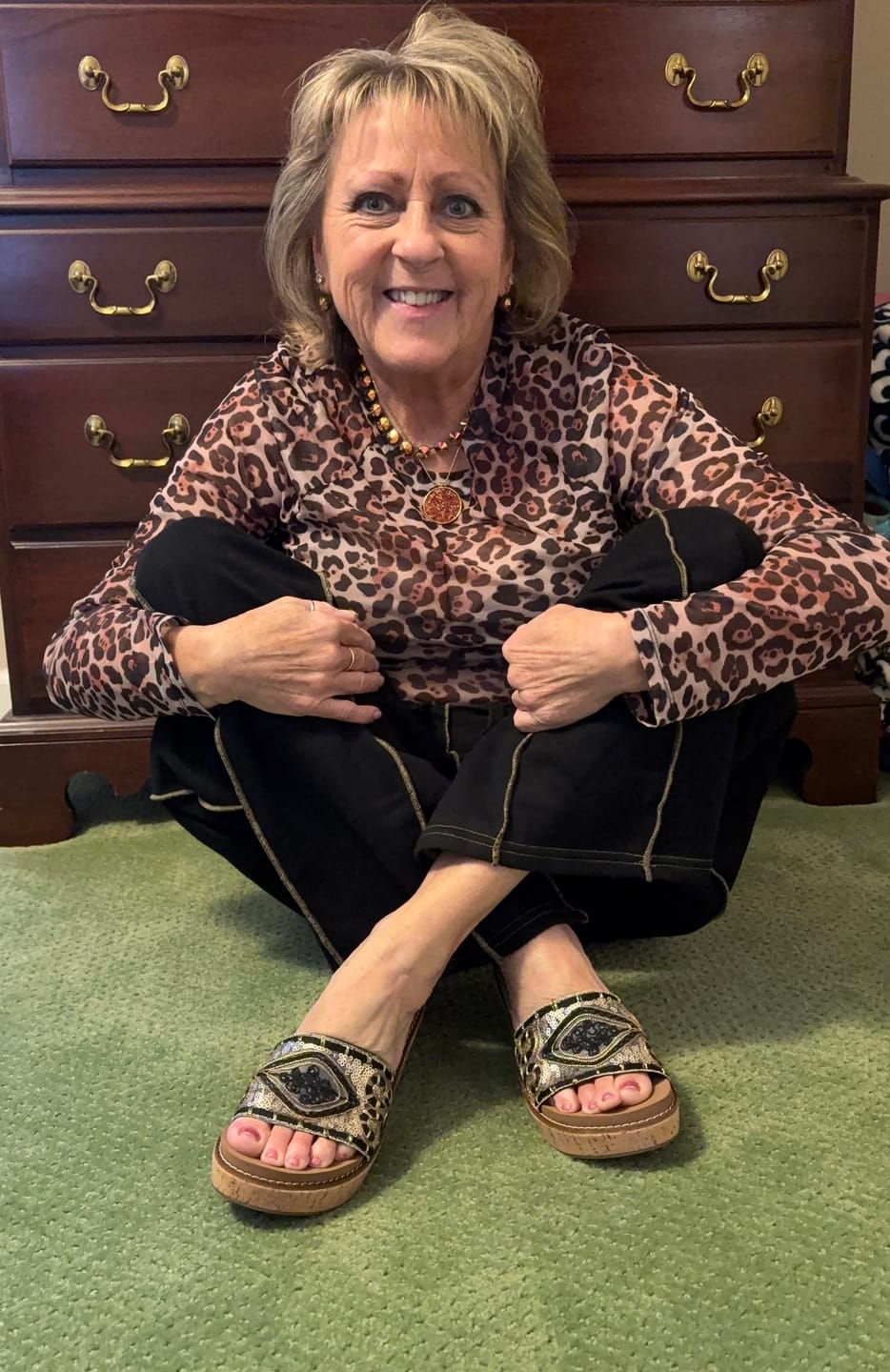 Customer photo review of Corky's Black Wanderlust Wedges