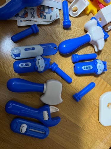 Customer photo review of Montessori Kids Tool Box Set – DIY Building Toy Kit with 200+ Pieces