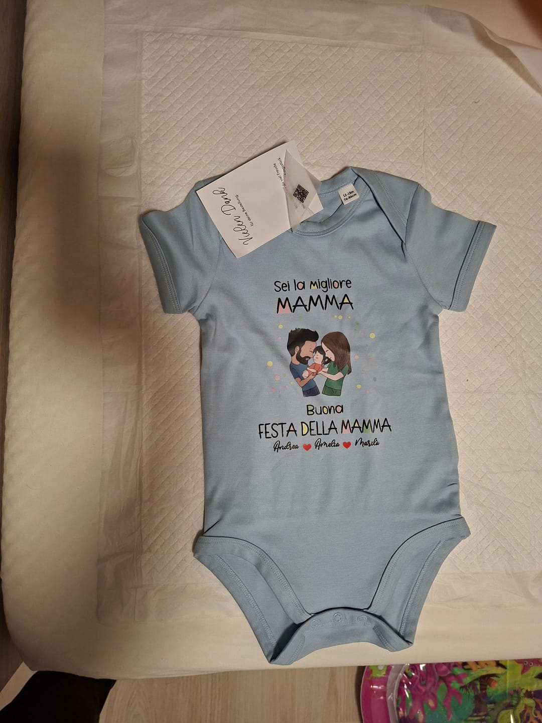 Customer photo review of Festa della mamma - Body personalizzato per neonato per la Festa della Mamma e del Papà