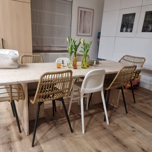 Customer photo review of HANOI - Lot de 2 chaises en métal et rotin