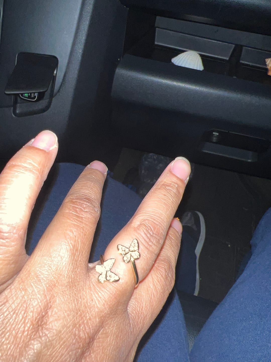 Customer photo review of Open Iced Butterfly Ring