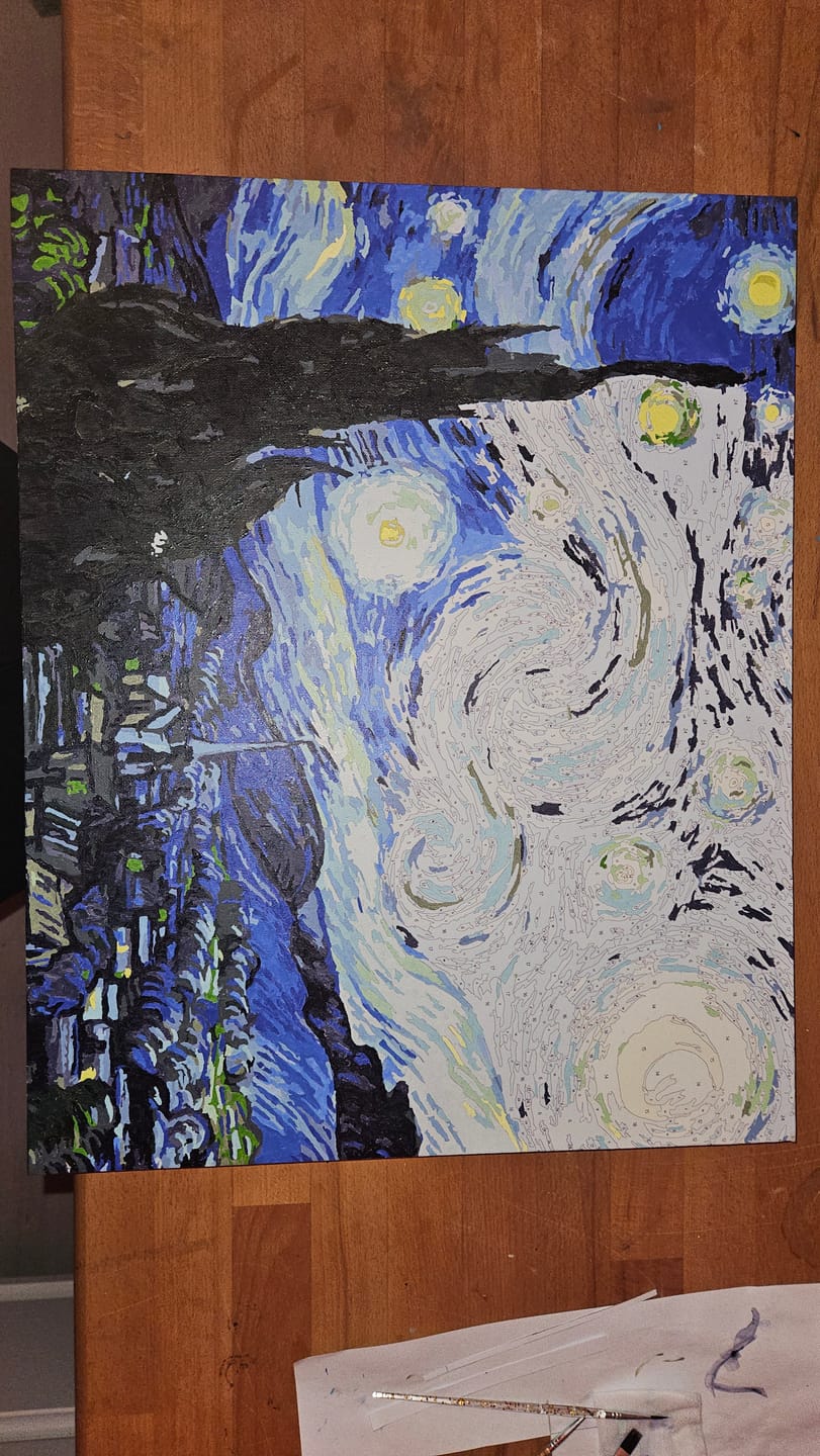 Customer photo review of Malen nach Zahlen - Sternennacht (The Starry Night) - Van Gogh