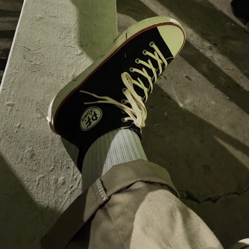 Customer photo review of All-American High-Top Antique Black/Crimson