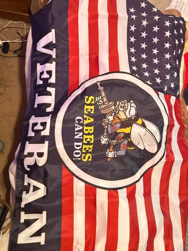 Customer photo review of Seabees Can Do Veteran Flag