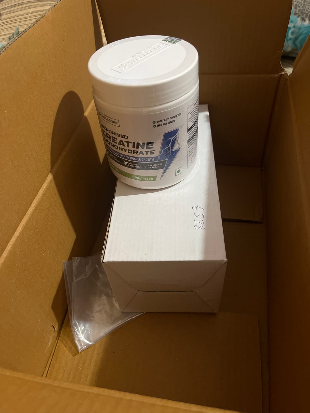 Customer photo review of Wellcore - Micronised Creatine Monohydrate (83 Servings, Kiwi Kick) + Premium Steel Shaker