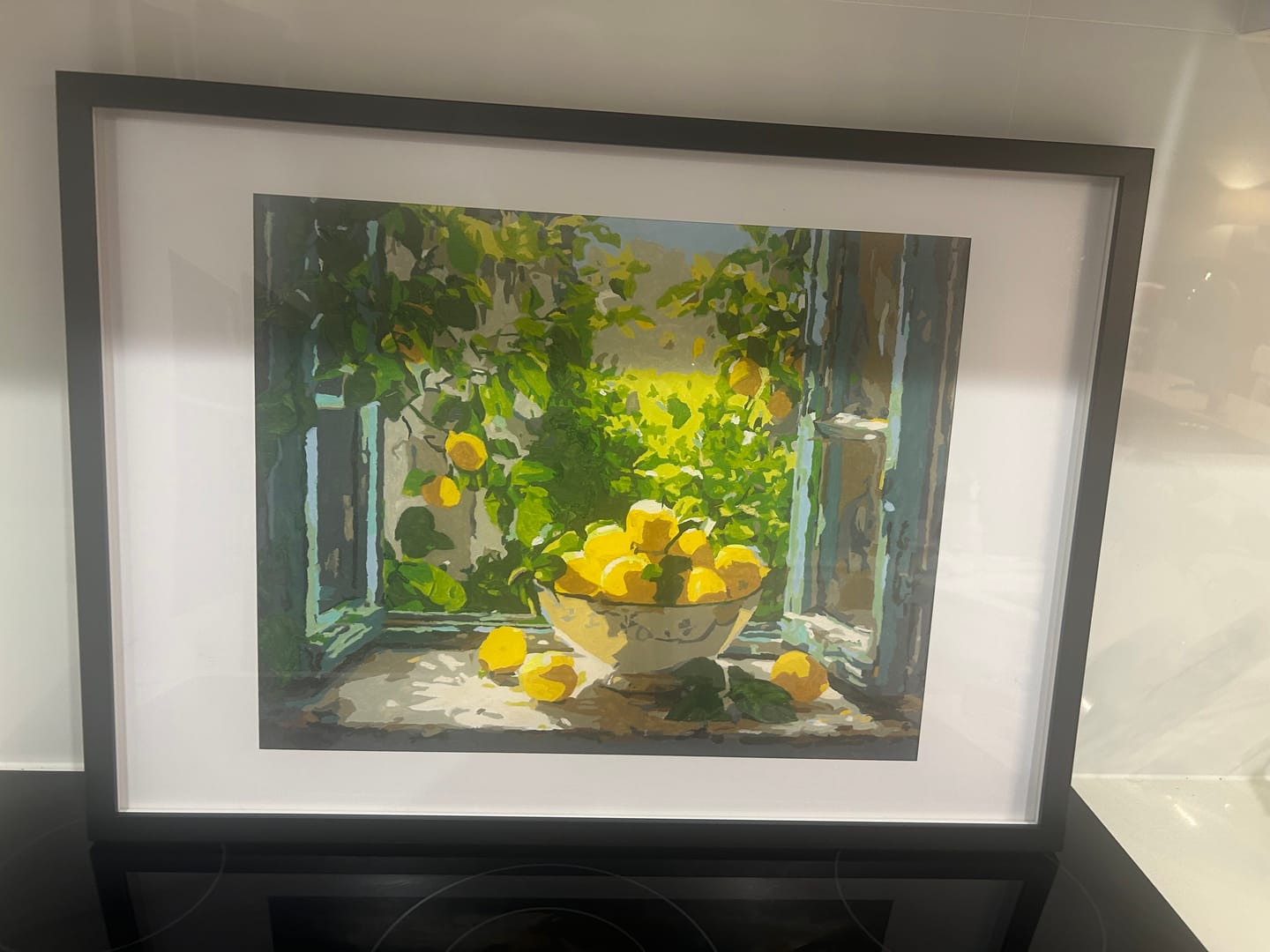 Customer photo review of Lemon Bowl at the Window | Paint by Number