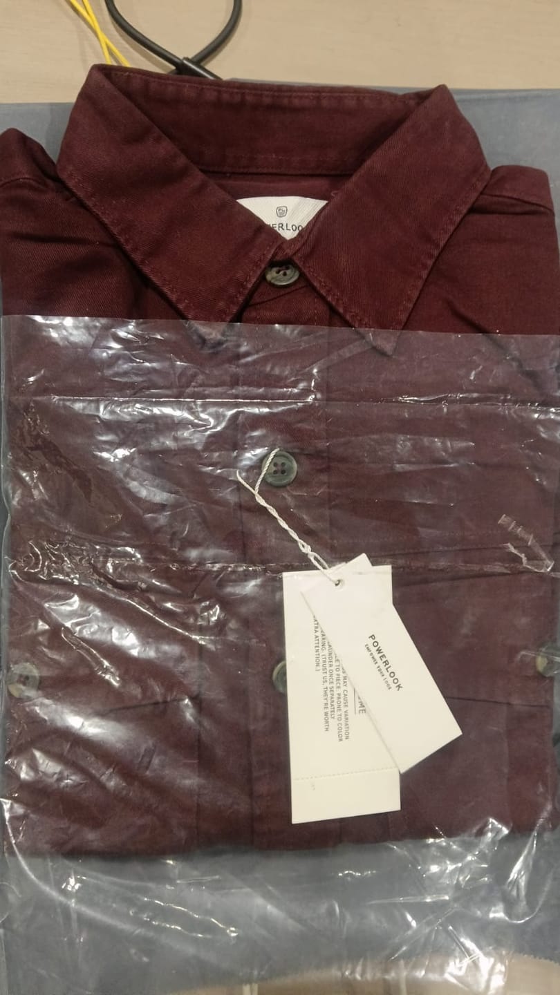 Customer photo review of Wine Structured Overshirt With Pockets