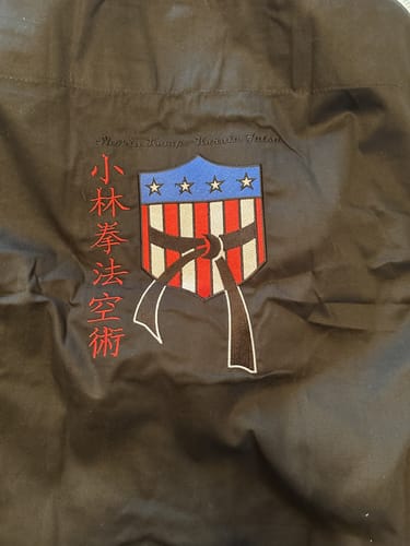 Customer photo review of 8 oz. Alpha Custom Black Light Weight Karate GI