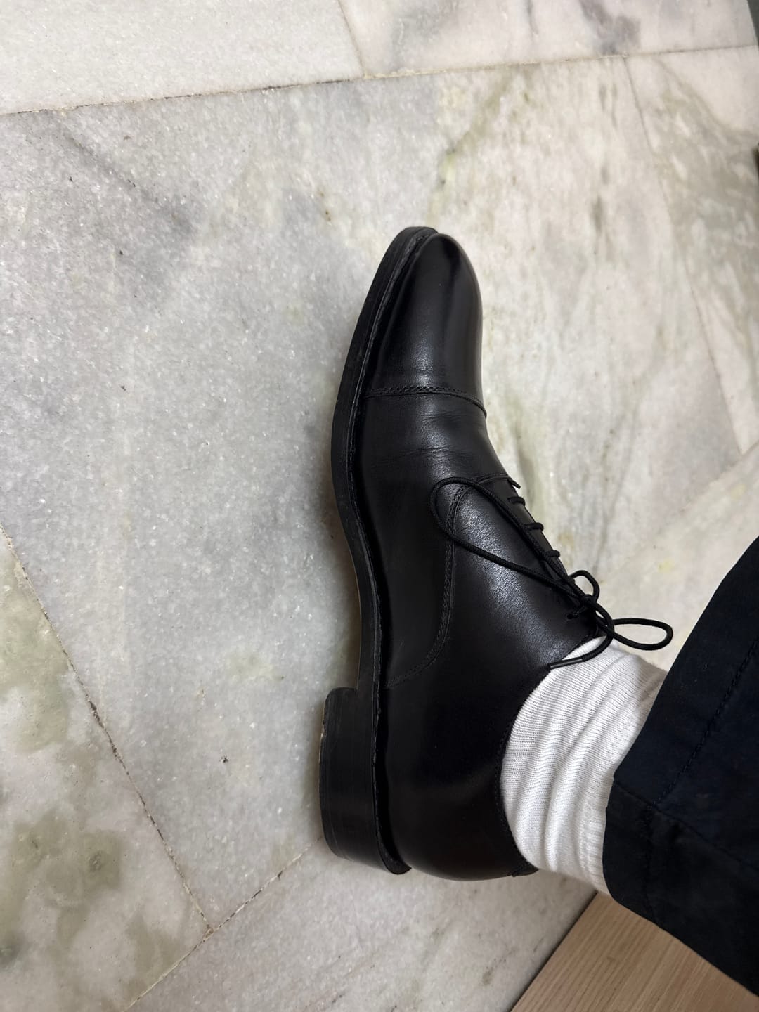 Customer photo review of Goodyear Welted - Cap Toe Oxfords - Black