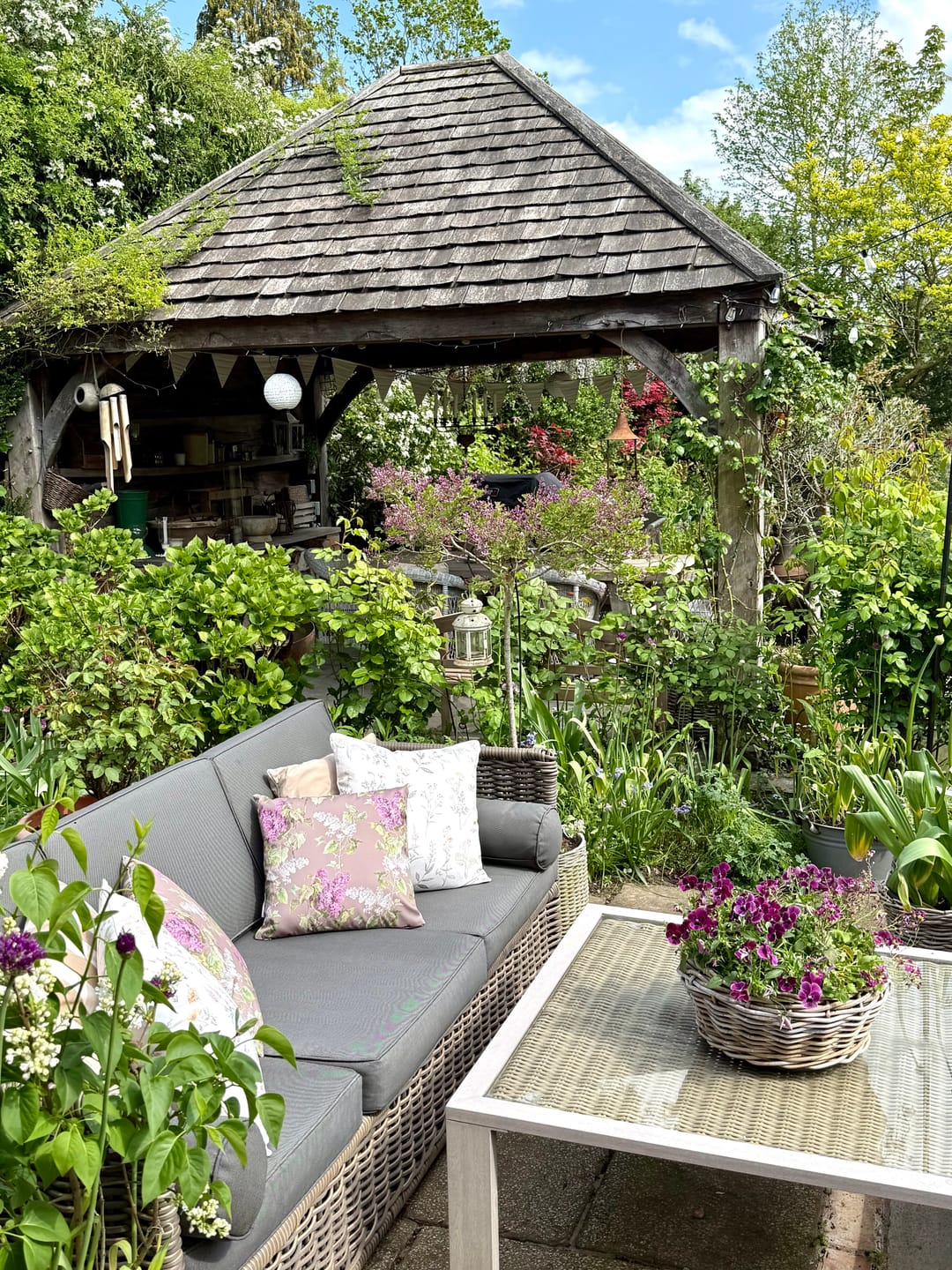 Customer photo review of Outdoor Garden Waterproof Cushion - Evening Garden