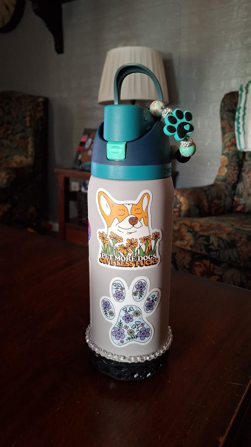 Customer photo review of Paw Print Sticker