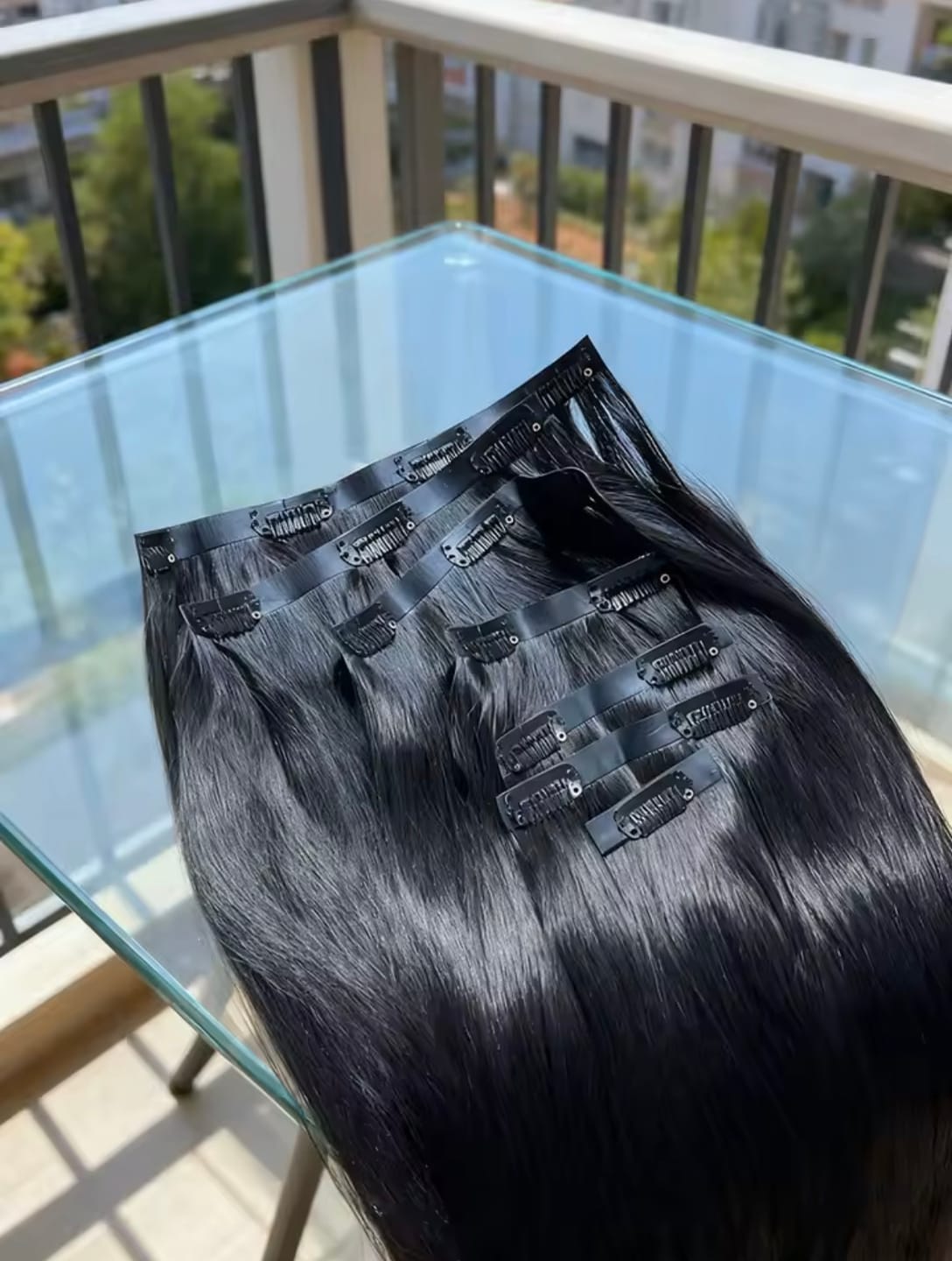 Customer photo review of Extensiones de Cabello 100% Natural©️ Tono #1B Castaño Oscuro