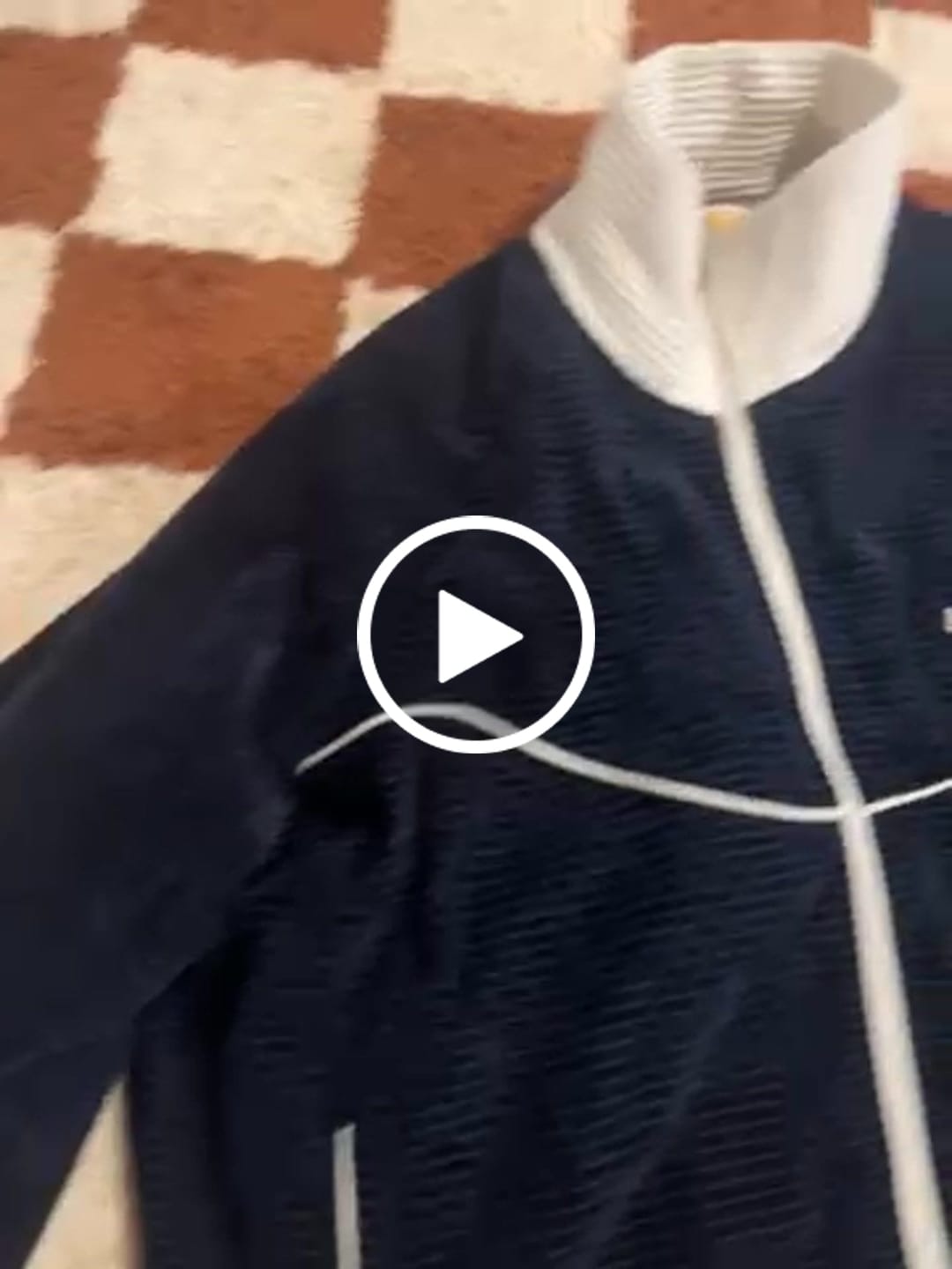 Customer video review of Velour Track Jacket Blue