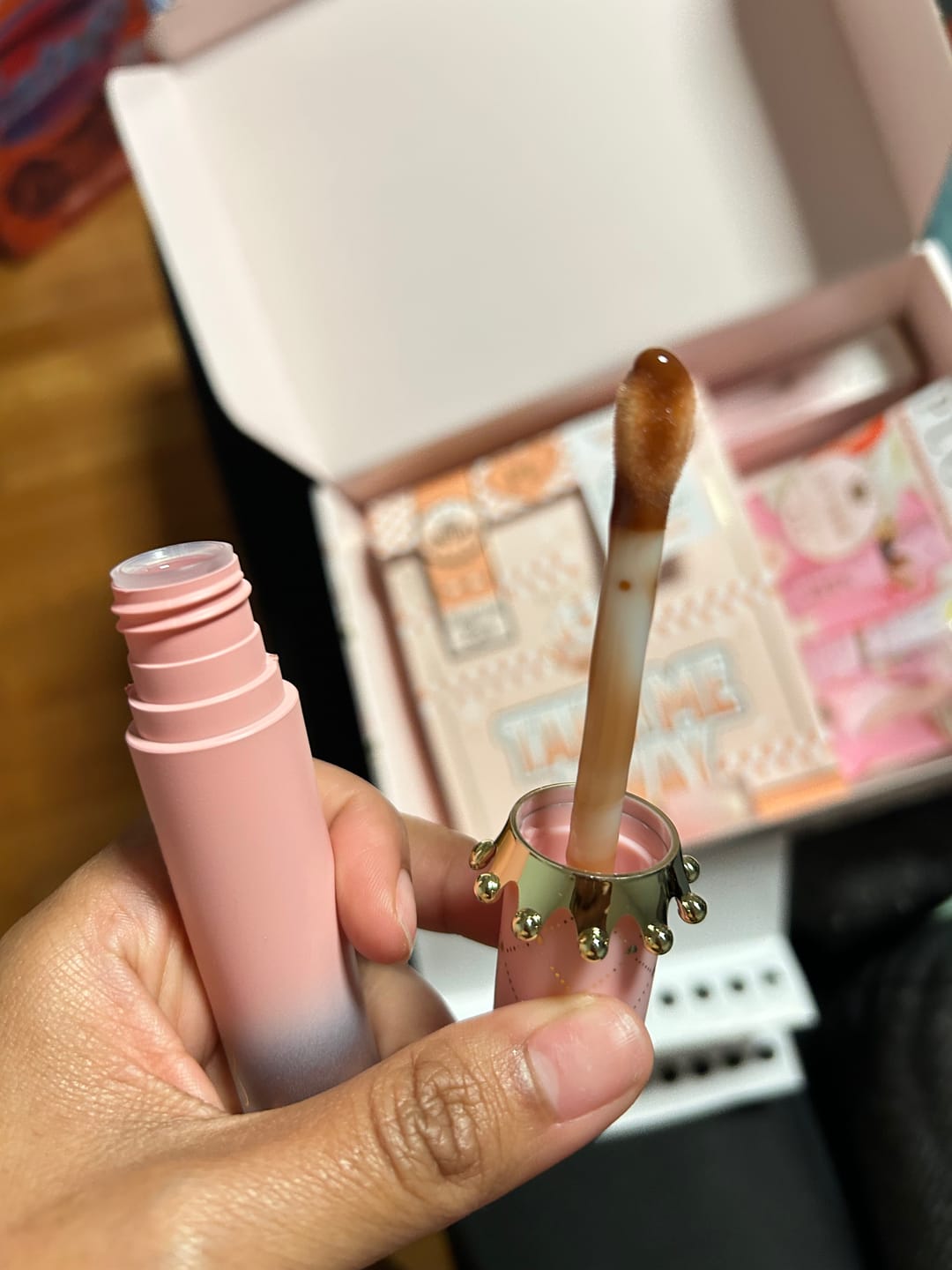 Customer photo review of Stay Shining Crown Lip Oil
