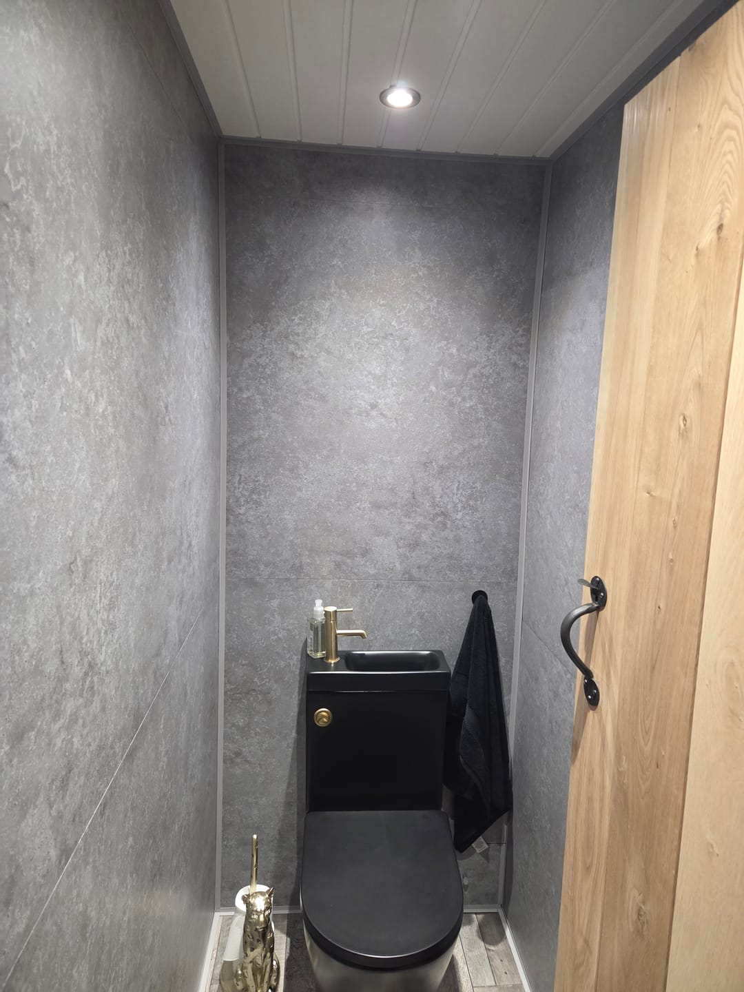 Customer photo review of Premium Grey Concrete Matt Shower Wall Panel – 1M x 2.4M
