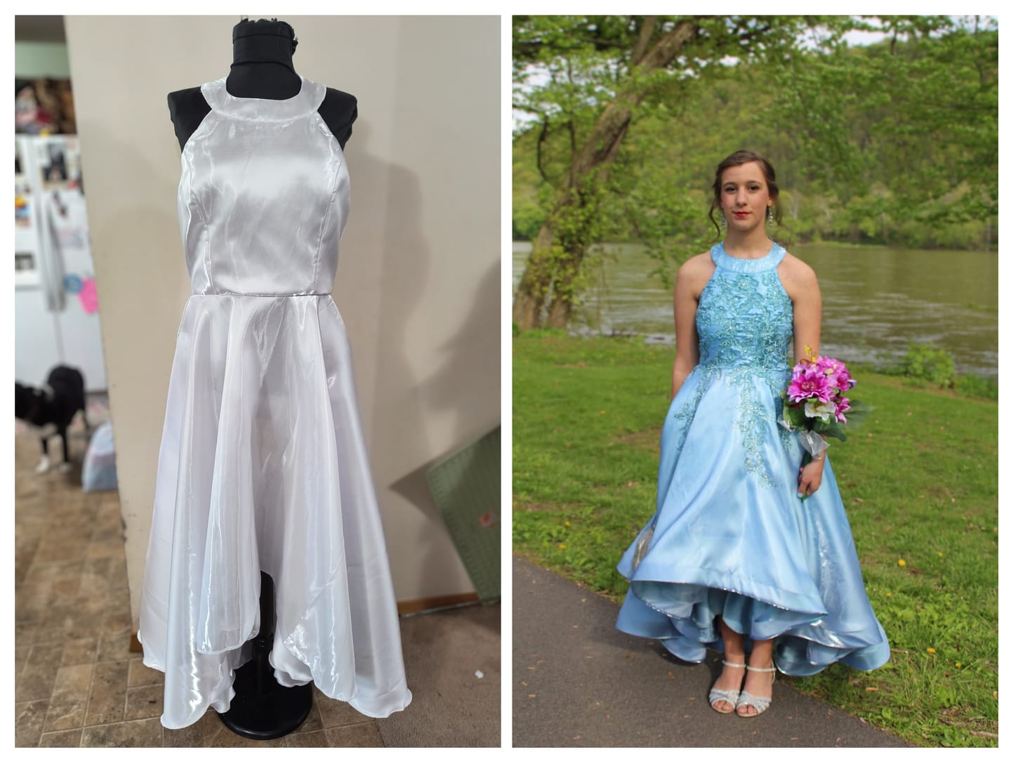 Customer photo review of Liquid Bridal Satin