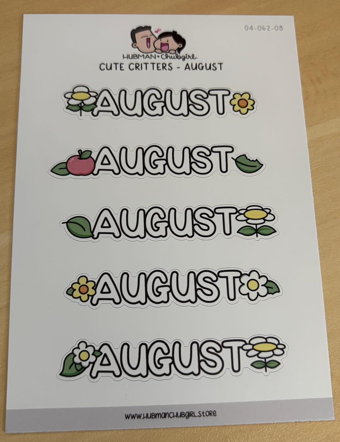 Customer photo review of Cute Critters Months 2 Planner Stickers