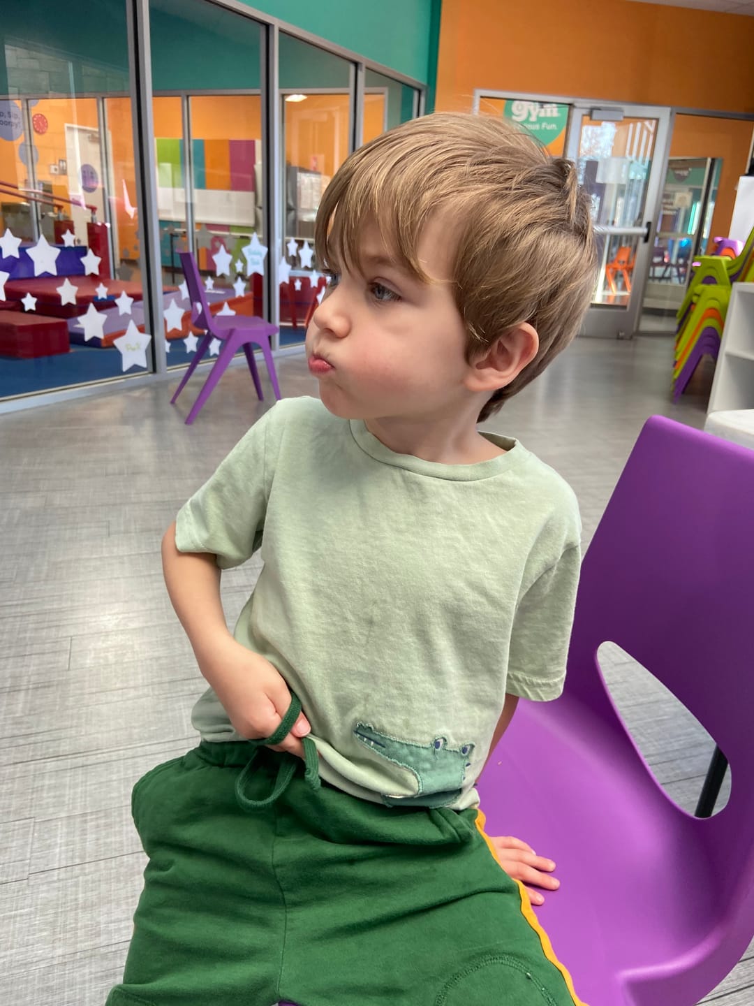 Customer photo review of Olive Knee Patch Cosy Joggers
