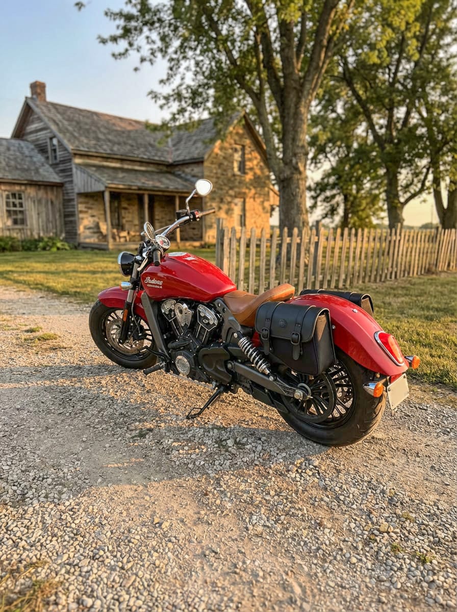 Customer photo review of 8L - Pony Indian Scout Leather Saddlebags