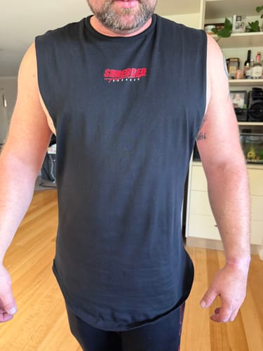 Customer photo review of Shrdd Hollow -  Track Pants - Unisex - Black / Red