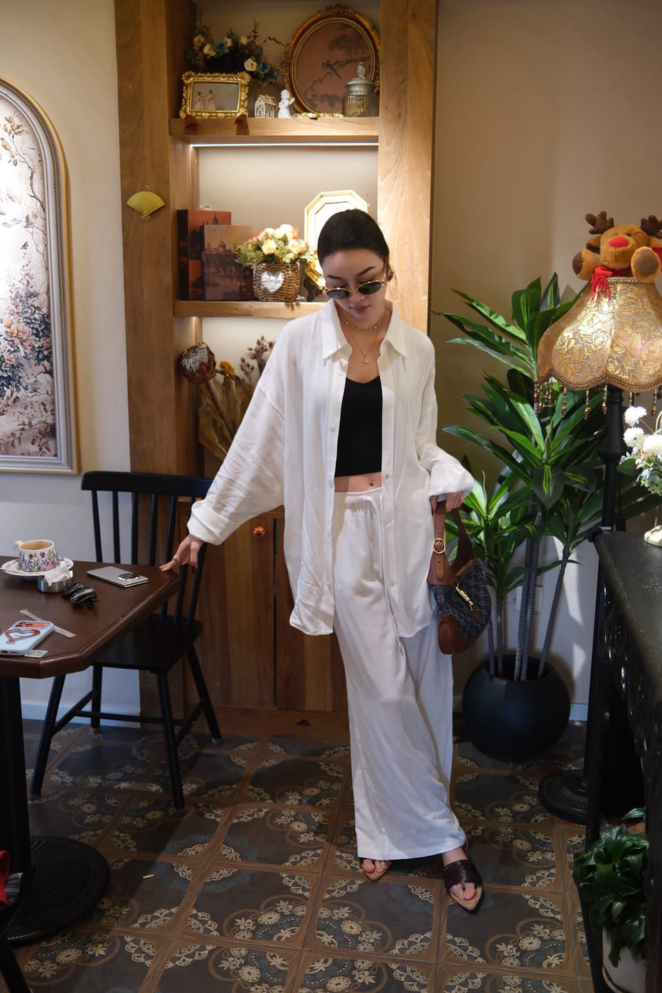 Customer photo review of 0122stepll Linen Shirt & Relaxed Pants Set