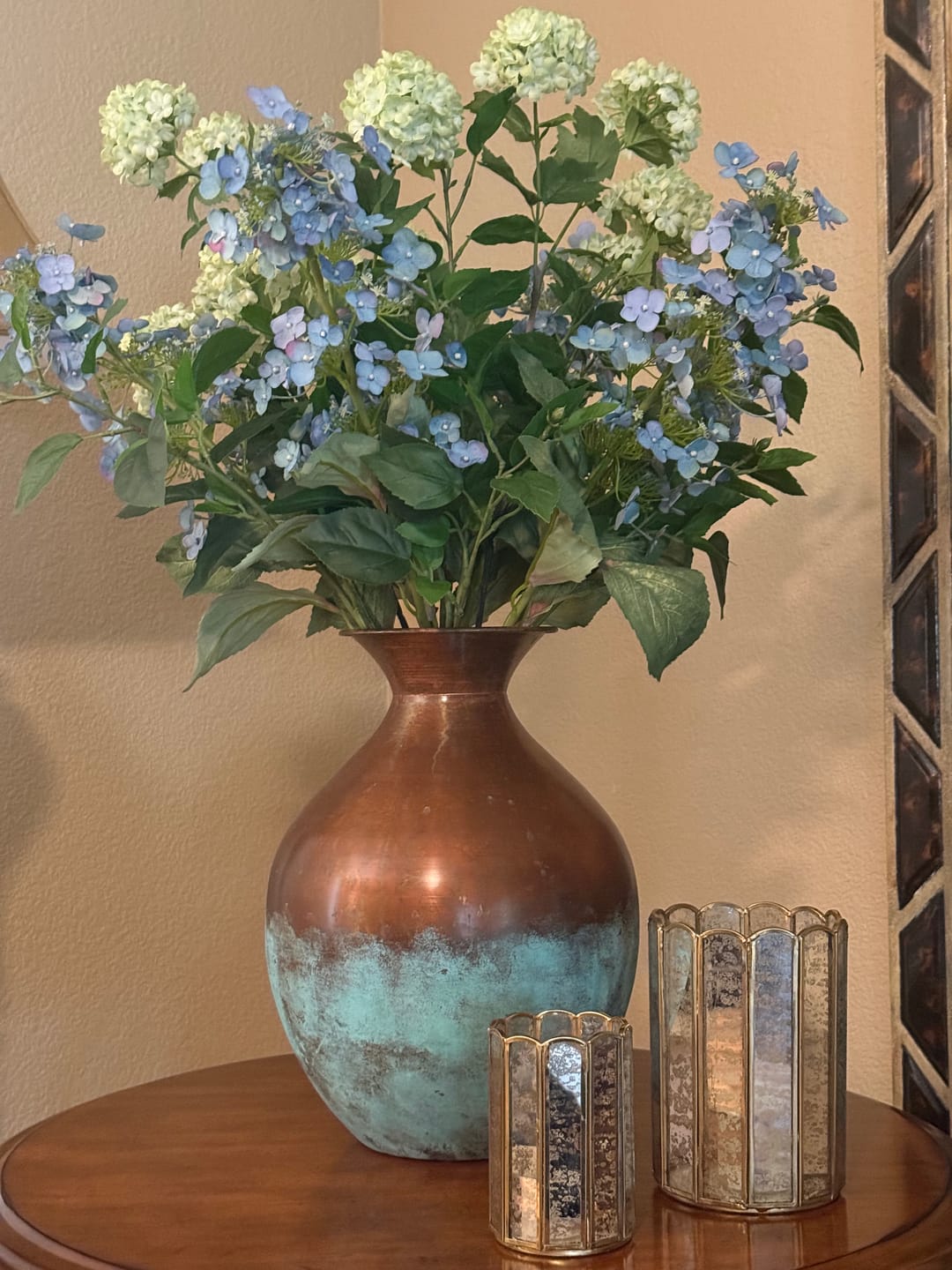 Customer photo review of Brass and Glass Candle Holder
