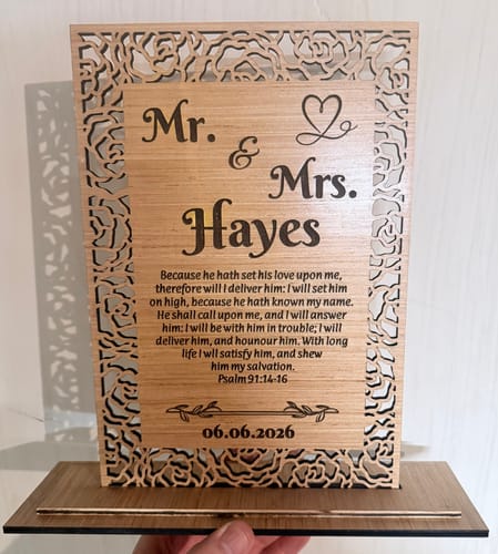 Customer photo review of Laser cut Wedding invitation cards 6 set svg cutting file