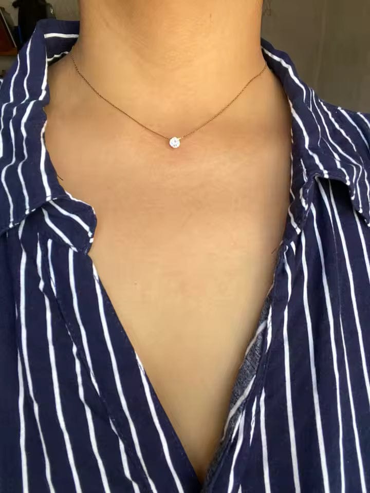 Customer photo review of Yara Circle Crystal Necklace
