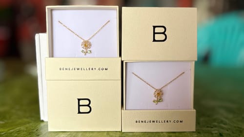 Customer photo review of Kira Floral Necklace