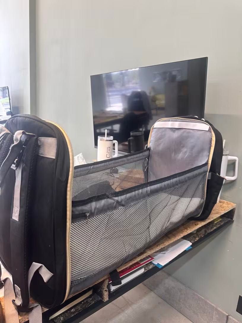 Customer photo review of Wickeltasche Rucksack 3 in 1 | Babybett Tasche Faltbar