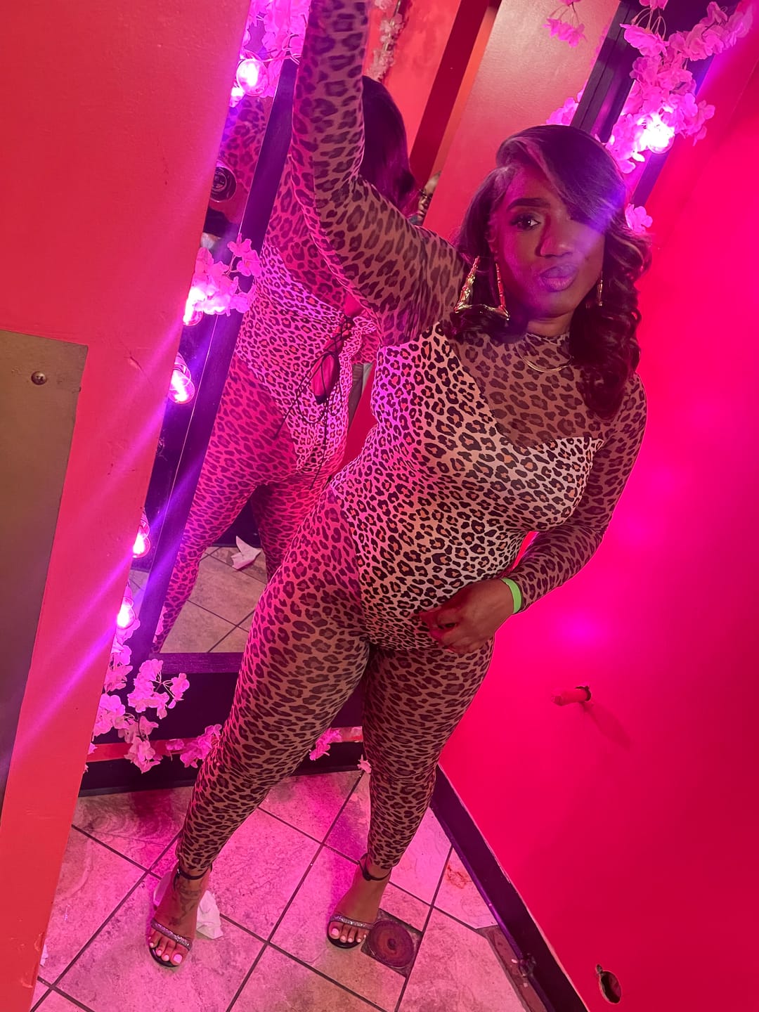 Customer photo review of Brooke Leopard Jumpsuit