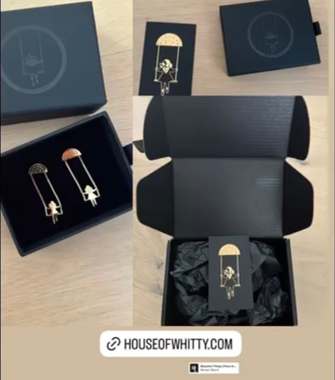 Customer photo review of Amina in the Air Earrings - Gold