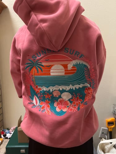 Customer photo review of Coral Hibiscus Hoodie