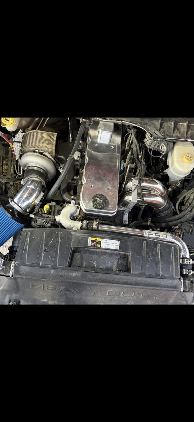 Customer photo review of FSD 10-18 6.7 Cummins Fabricated Upper Coolant Pipe (Single Radiator)