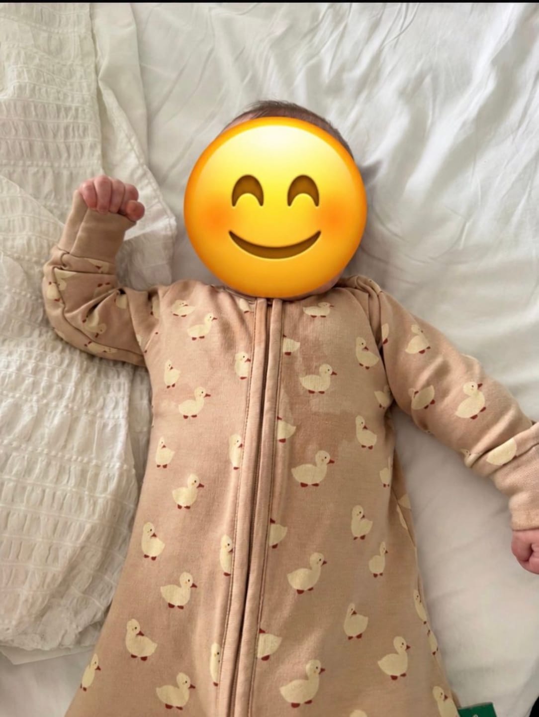 Customer photo review of Puddle Ducks Zip Organic Babygrow
