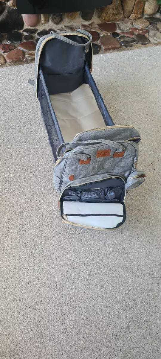 Customer photo review of Wickeltasche Rucksack 3 in 1 | Babybett Tasche Faltbar