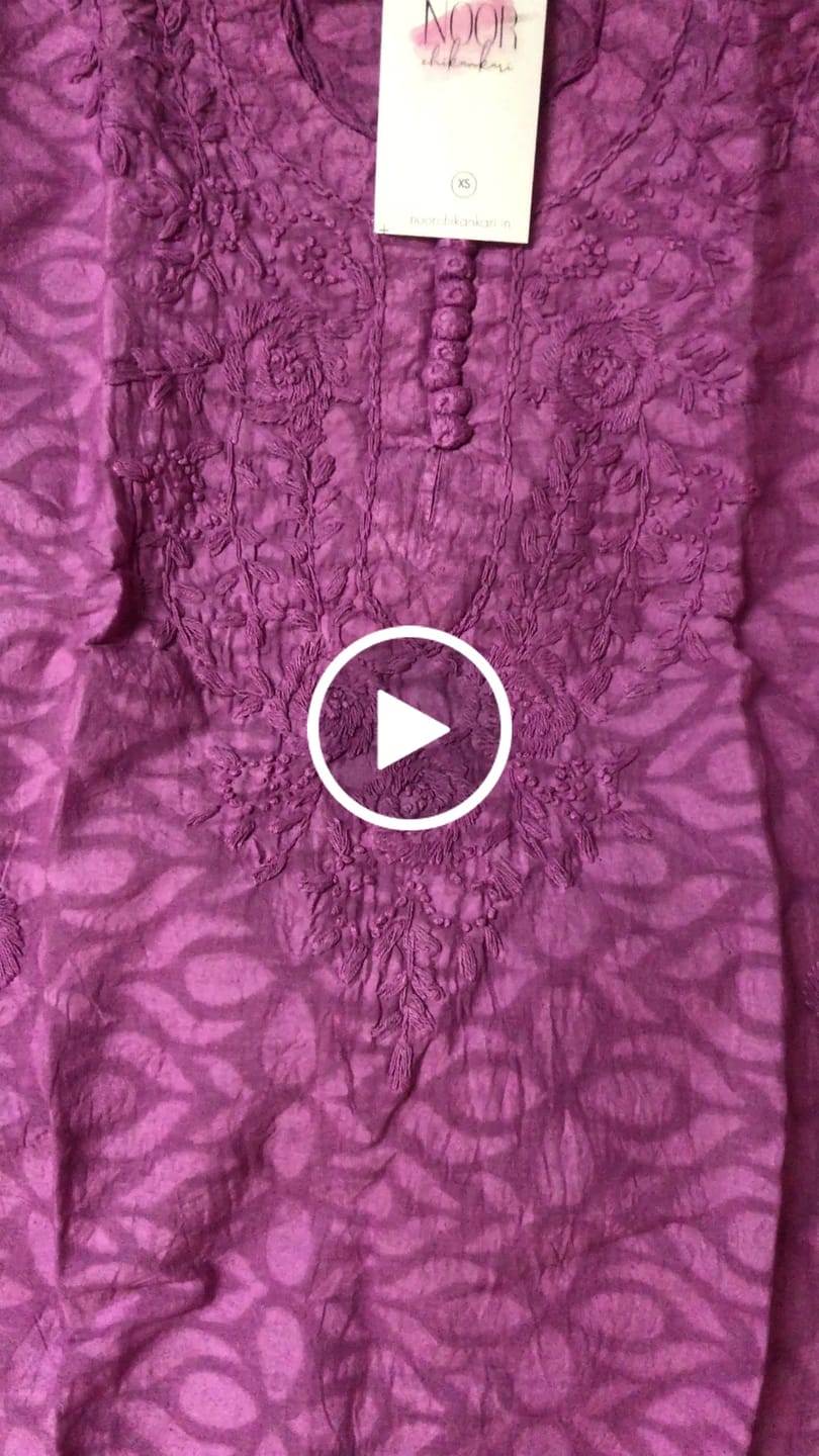 Customer video review of Dusty Purple Long Jacquard Cotton kurta