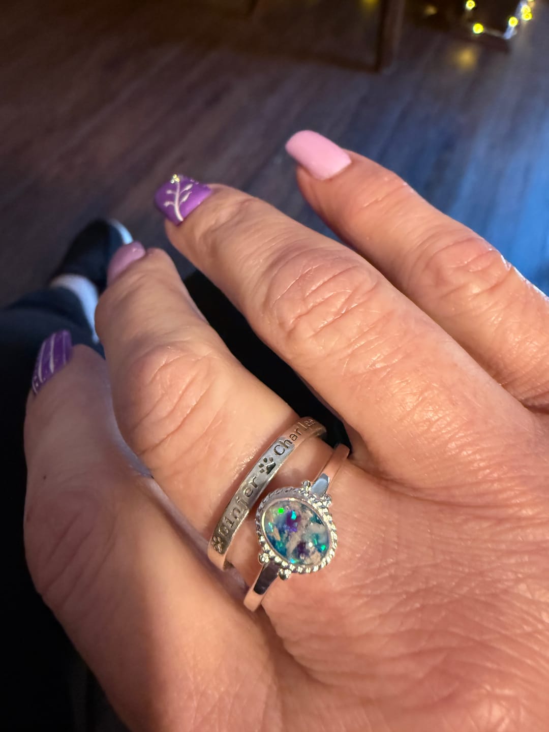 Customer photo review of Braided Oval Ring with Cremation Ashes
