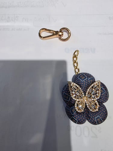 Customer photo review of CC Butterfly Vintage Silk Necktie Keychain