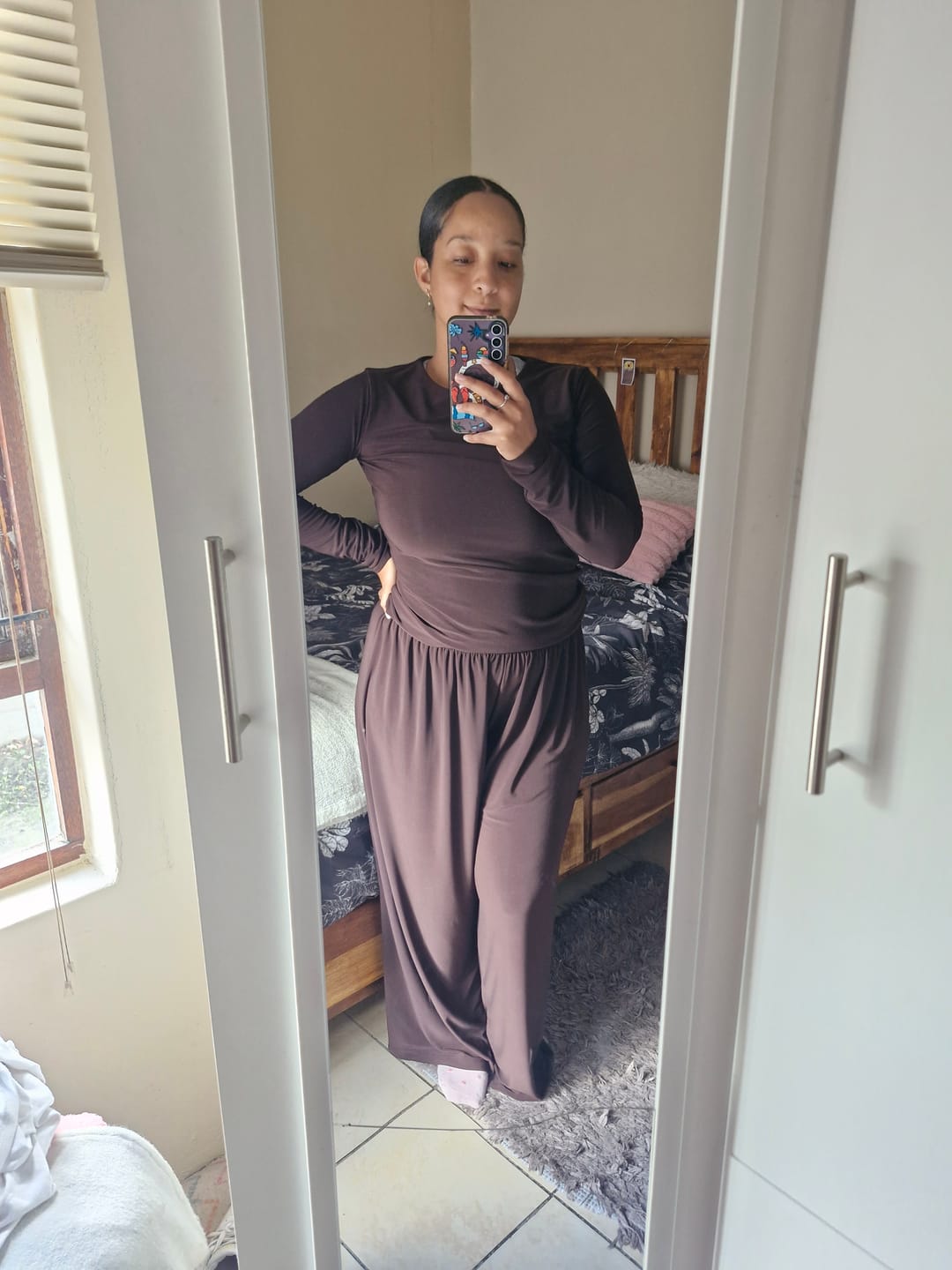 Customer photo review of Chocolate Brown Relaxed Fit T-shirt