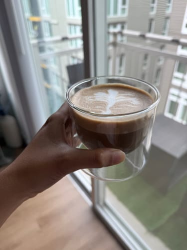 Customer photo review of FLUR Latte XL Glasses