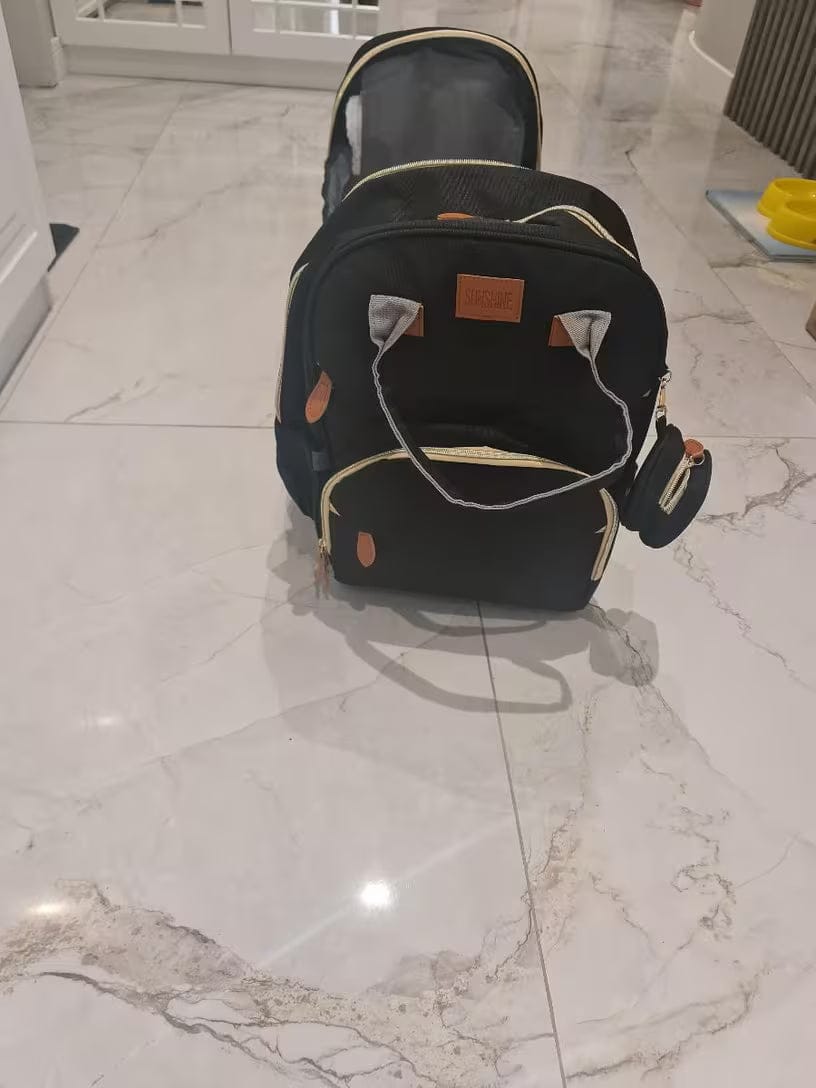 Customer photo review of Wickeltasche Rucksack 3 in 1 | Babybett Tasche Faltbar