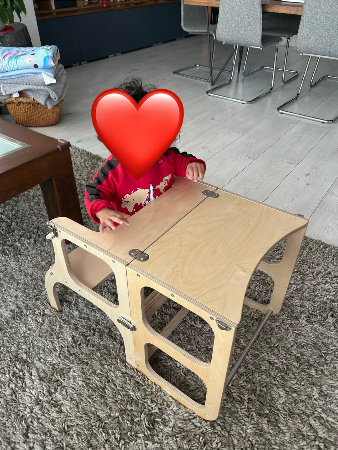 Customer photo review of STEP'n'SIT® • Helper Tower - Table • Convertible 2-in-1