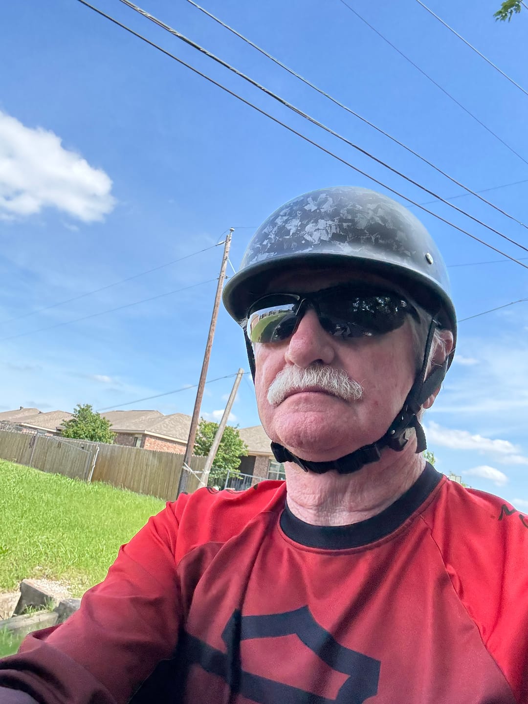 Customer photo review of Carbon Fiber Low Profile Reversible DOT Polo Helmet