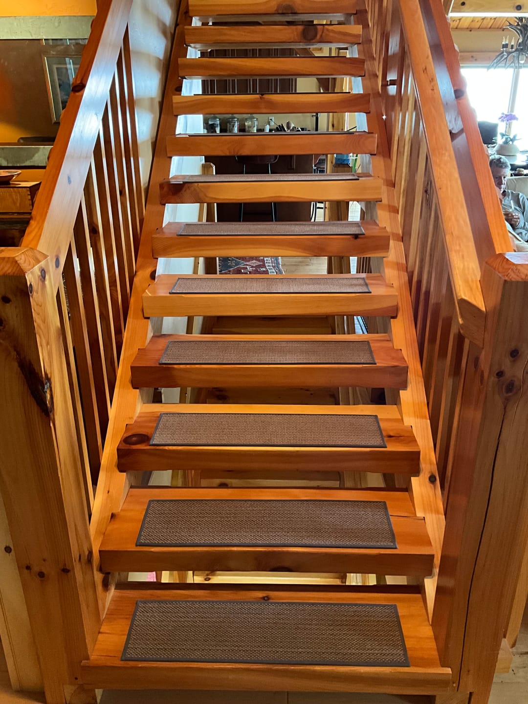 Customer photo review of Woven Non-Slip Stair Treads - Gray/Brown