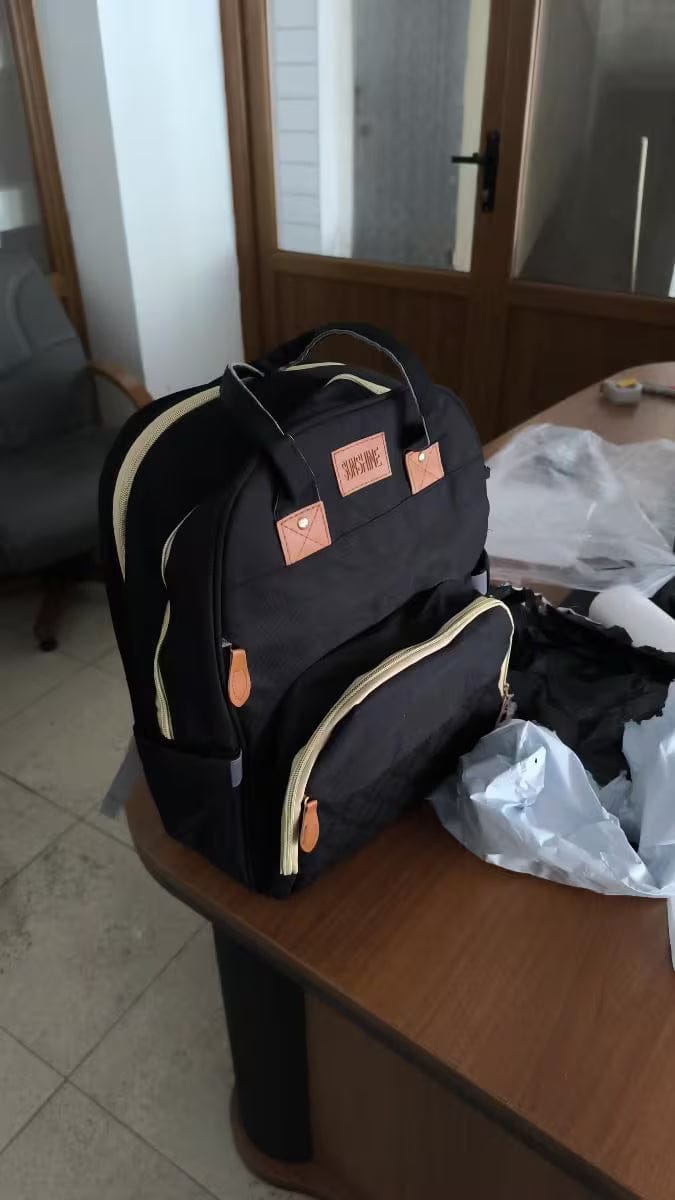Customer photo review of Wickeltasche Rucksack 3 in 1 | Babybett Tasche Faltbar