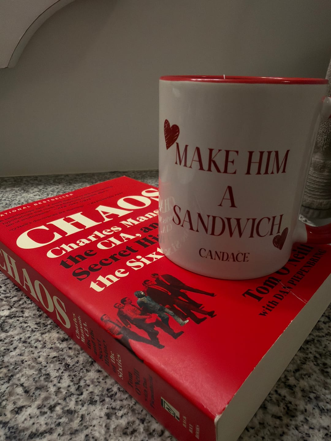 Customer photo review of Make Him A Sandwich Valentine Mug