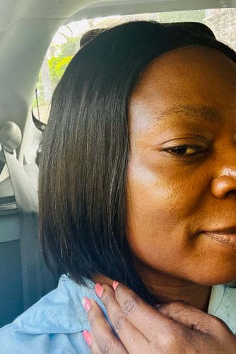 Customer photo review of 8' 5x5 Vietnamese SDD Bone Straight Custom Made Wig