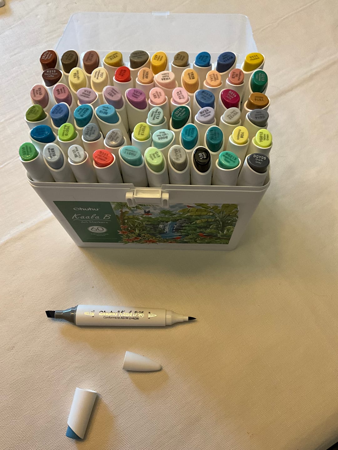 Customer photo review of Ohuhu Kaala B Dual Tips Alcohol Art Markers, Slim Broad & Mini Brush