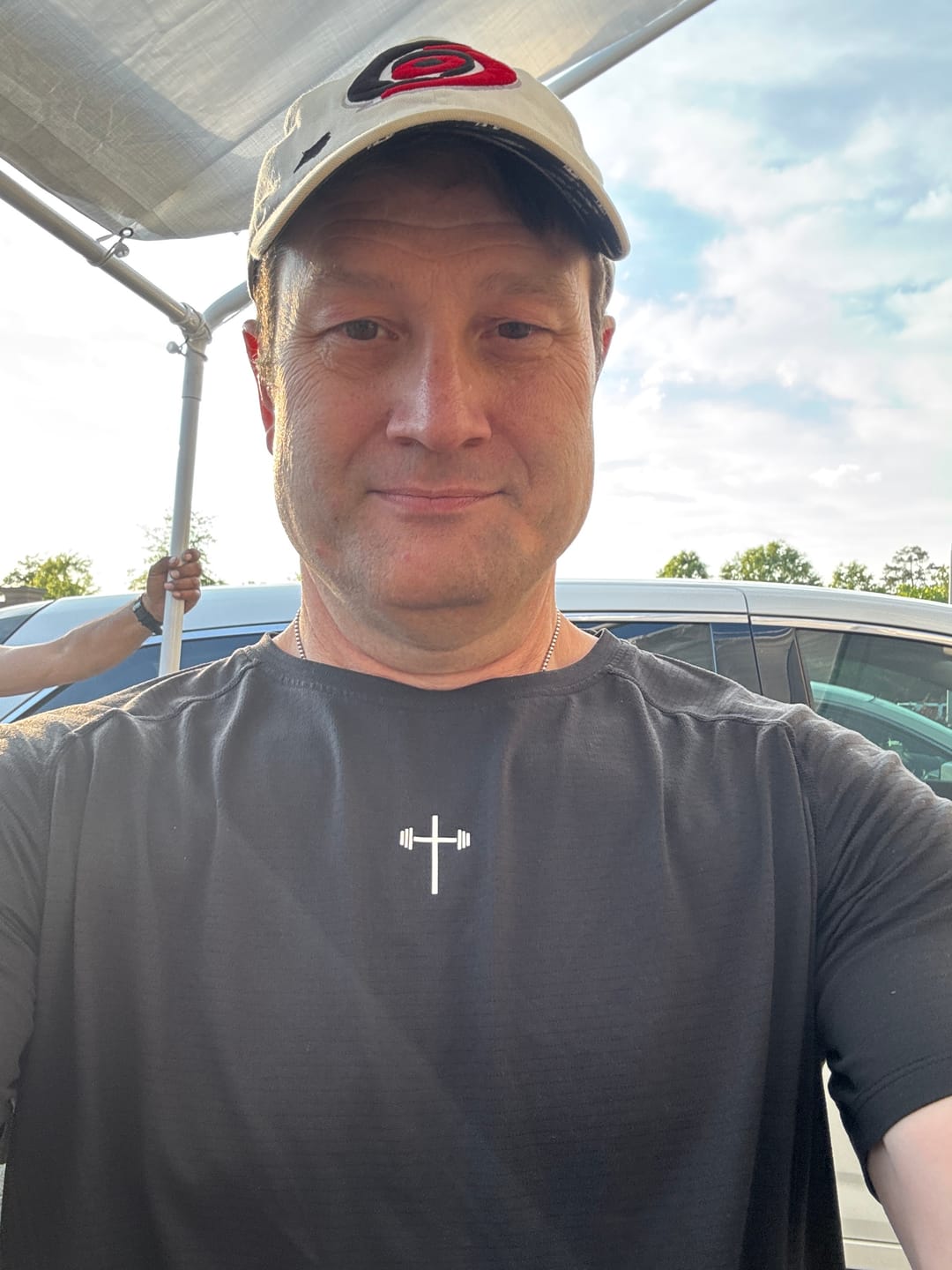 Customer photo review of Carry Your Cross Premium Tee
